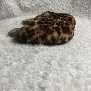 Australia Luxe Collective Dreamer Slip On  Slipper, faux fur Leopard Print SZ10